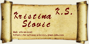 Kristina Slović vizit kartica